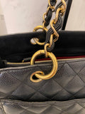 Pre Loved Chanel GST Grand Shopper Tote in Black Cavier Leather