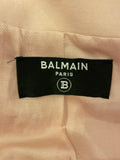 Pre Loved Balmain Double Breasted Pink Wool Blazer size 42 UK14 (excellent)