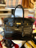 Pre Loved Hermes Birkin 35 in Black Certified Exotic Leather