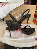 Pre Loved Christian Louboutin Emilie black glitter sandals. UK 7 (New)