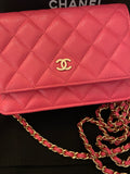 Pre Loved Chanel Mini Wallet on Chain in Pink 2020 (excellent)