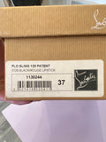 Pre Loved Christian Louboutin Flo Sling 120 Black Patent UK4