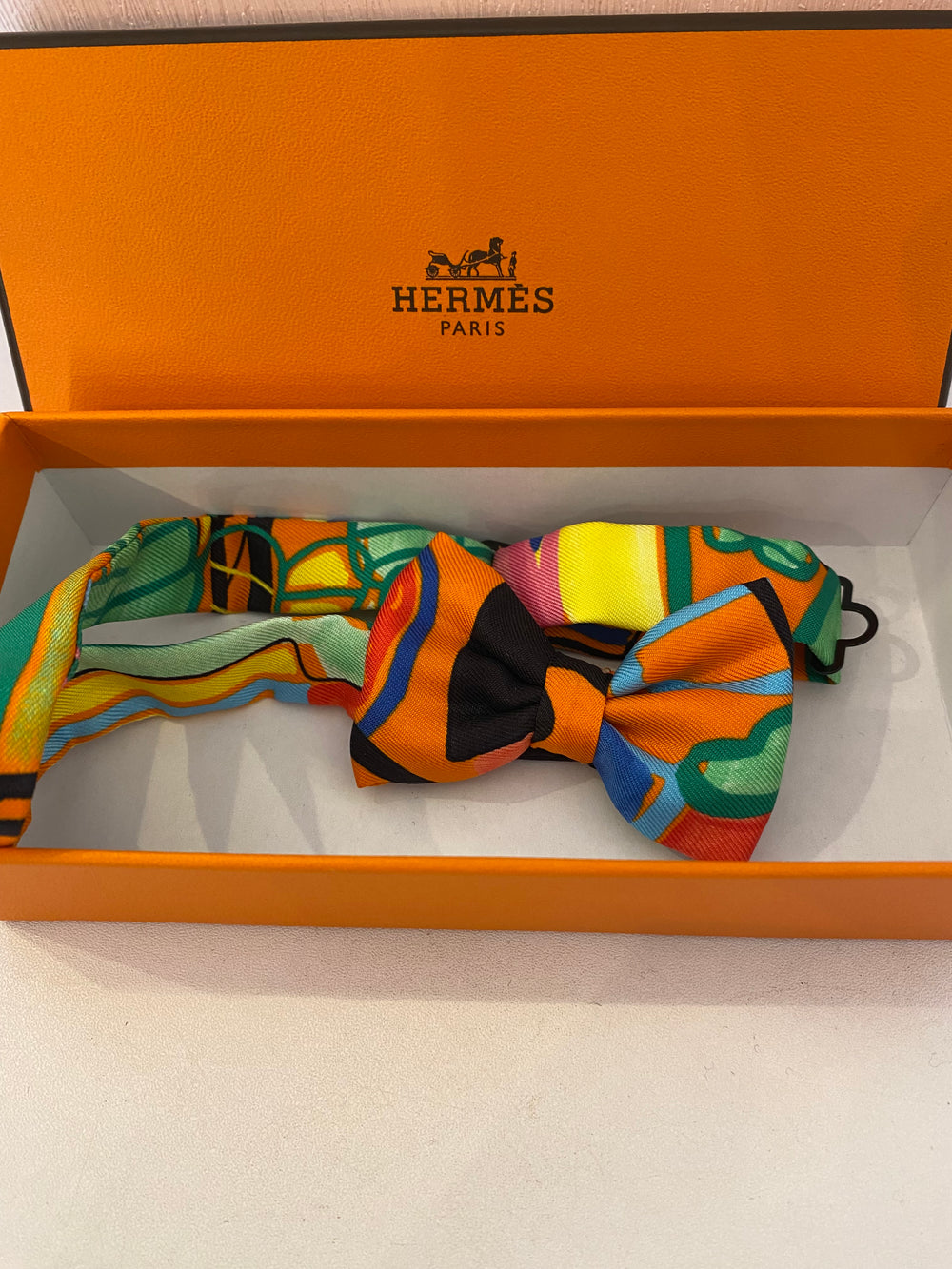 Pre loved Hermes Silk Bow Tie