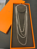 Hermes Silver Chaine d’Ancre Etcaetera Long 4 Chains Necklace