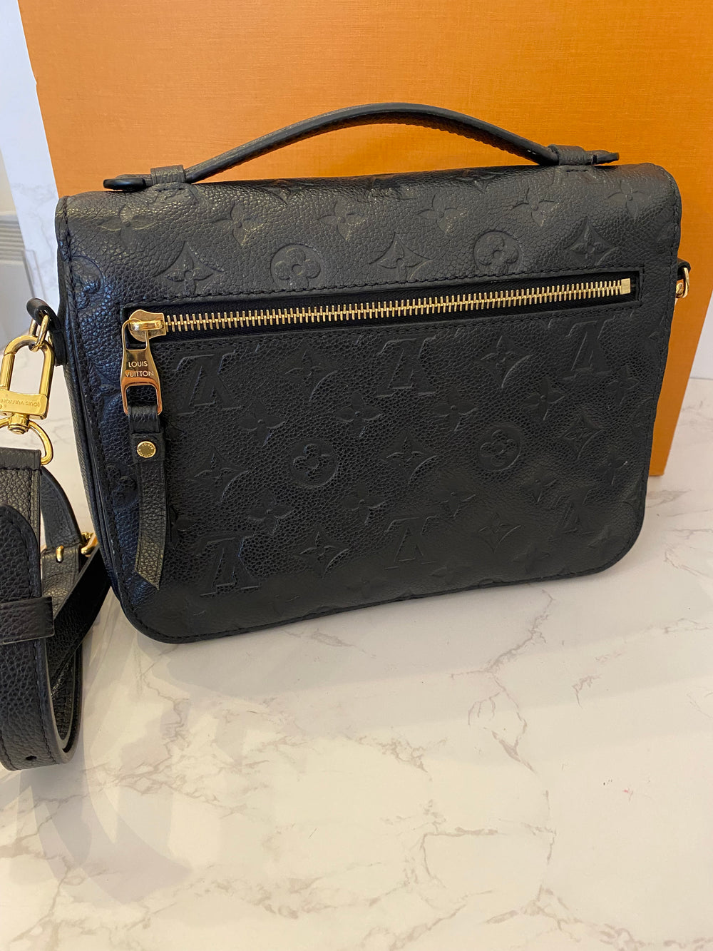 Pre Loved Louis Vuitton Pochette Metis Bag in Black Empreinte Leather **RESERVED A**