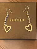 Pre Loved Gucci Silver Heart Earrings