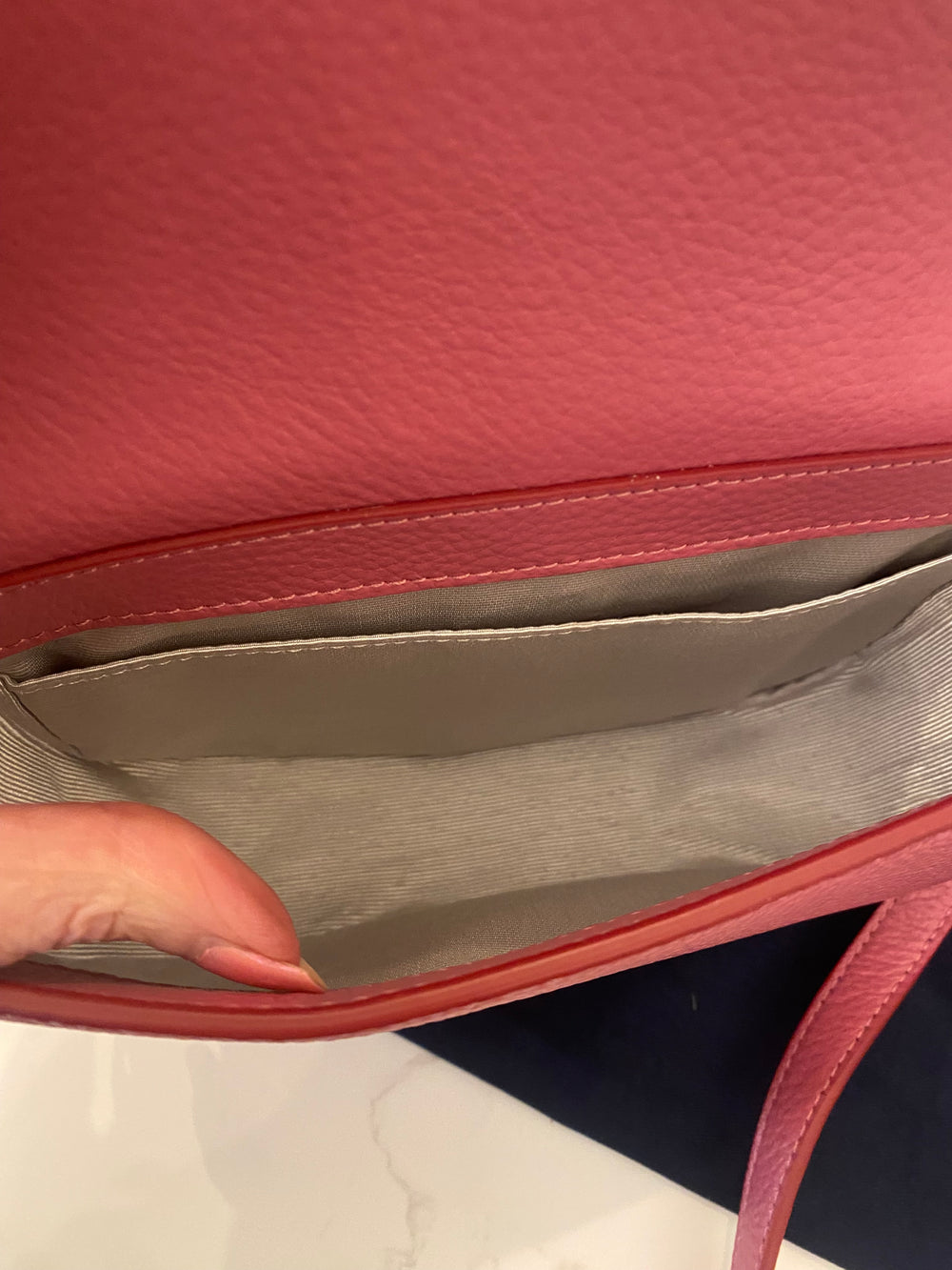 Pre Loved Aspinal of London Small Stella Satchel in Deep Rose - As New