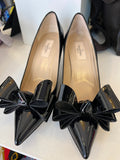 Pre Loved Valentino Garavani Black Patent Bow Heels UK 5.5