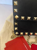 Pre Loved Valentino Garavani Rockstud Black Leather Crossbody (excellent)