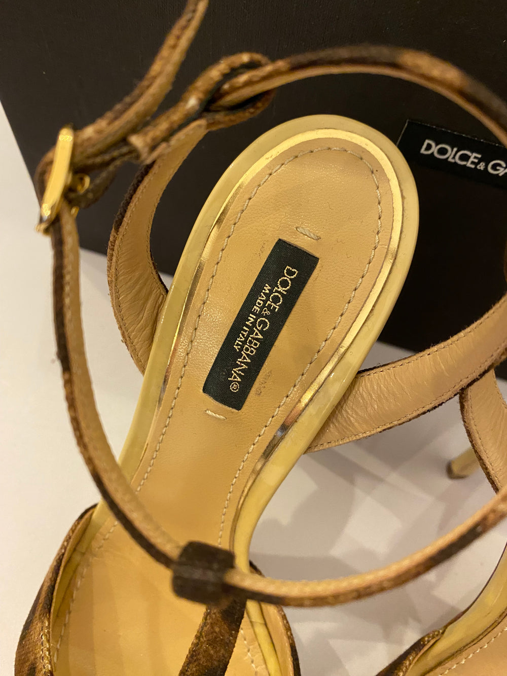 Pre Loved Dolce & Gabbana Leopard Print Sandals (new)