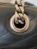 Pre Loved Yves Saint Laurent Black Leather Chevron Envelope Bag - Excellent