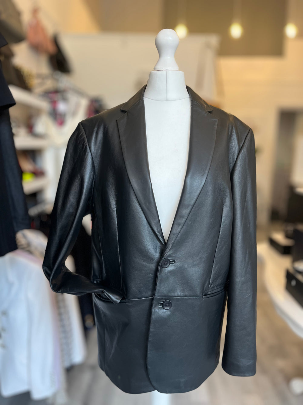 Pre Loved Lamarque Leather Jacket size XS but oversized