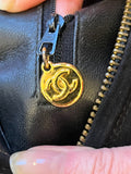Chanel Vintage Quilted Suede Crossbody Bag in Black