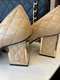 Chanel Quilted Block Heels UK 5.5