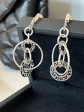 Pianegonda Silver Drop Hoop Earrings
