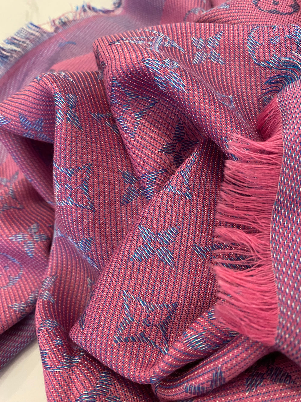 Pre Loved Louis Vuitton Monogram Pink/Purple Shawl (excellent) **RESERVED**