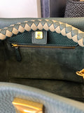 Pre Loved Mulberry Small Iris in Heavy Grain Green Leather