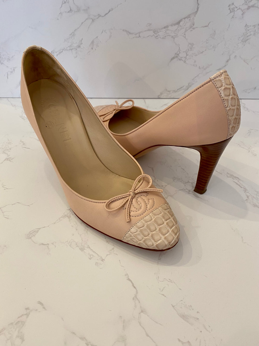 Pre Loved Chanel Ballet Pink Heels UK4
