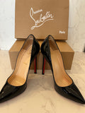 Pre Loved Christian Louboutin Pigalle 120 Black Patent Heels Size UK 3.5