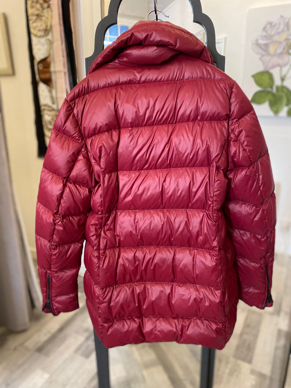 Pre Loved Belstaff Burgundy Down Filled Puffer Jacket uk8