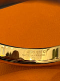Hermes Gold Tone & Black Enamel Narrow H Bangle