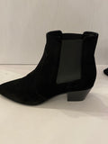 Yves Saint Laurent Black Suede Cowboy Ankle Boots UK 7
