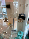 Chanel Gold Tone Diamante CC Earrings