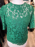 Pre Loved Dolce & Gabbana Green Lace Top size 38 fits U.K. 6-8