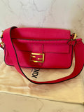 Pre Loved Fendi Baguette in Cerise Nappa Embossed Leather