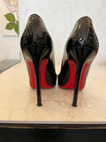 Pre Loved Christian Louboutin Pigalle 120 Black Patent Heels Size UK 3.5