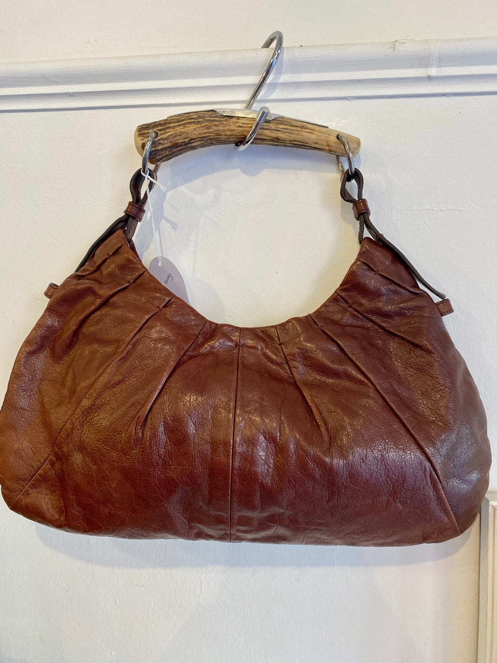 Pre Loved Yves Saint Laurent vintage brown leather Mombassa Horn Bag