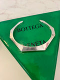 Pre Loved Bottega Venetta Silver Silhouette Cuff Medium