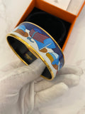 Pre Loved Hermes Wide Enamel Bangle Boat Design size L (excellent)