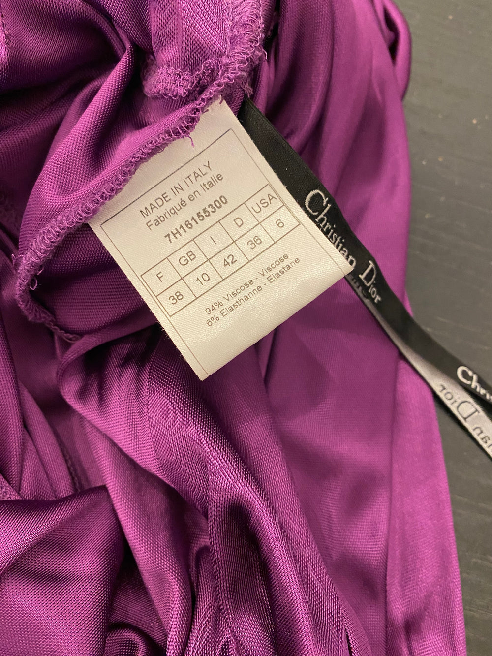 Pre Loved Christian Dior Purple Gathered Top uk10