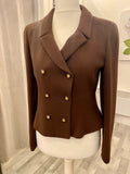 Pre Loved Chanel Brown Wool Crepe Jacket FR42 UK 12