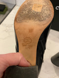 Pre Loved Chanel Black Crackle Patent Ankle Boots UK 4.5