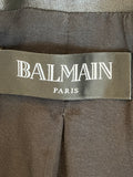 Balmain Double Breasted Black Leather Blazer FR 42 UK 14