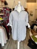 Pre Loved Victoria Beckham Striped Shirt Bow Tied Sleeves