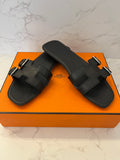 Pre Loved Hermes Oran Buckle Sandal in Black UK 5 (as new)