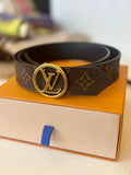 Pre Loved Louis Vuitton LV Circle Monogram/Black Epi  Reversible Belt - 90cm