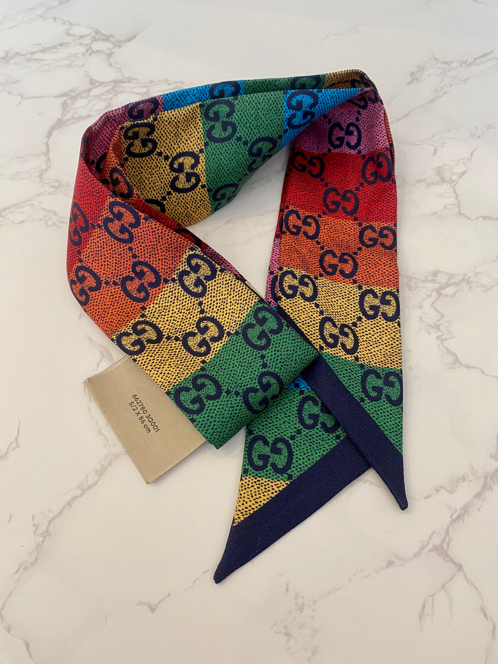 Pre Loved Gucci GG Multicolour Silk Neck Tie