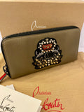 Pre Loved Christian Louboutin  M Panettone Wallet in Calf Poivre Vert (excellent)