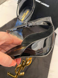 Pre Loved Yves Saint Laurent Opyum Sandals in Black Patent Size uk7