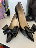 Pre Loved Valentino Garavani Black Patent Bow Heels UK 5.5