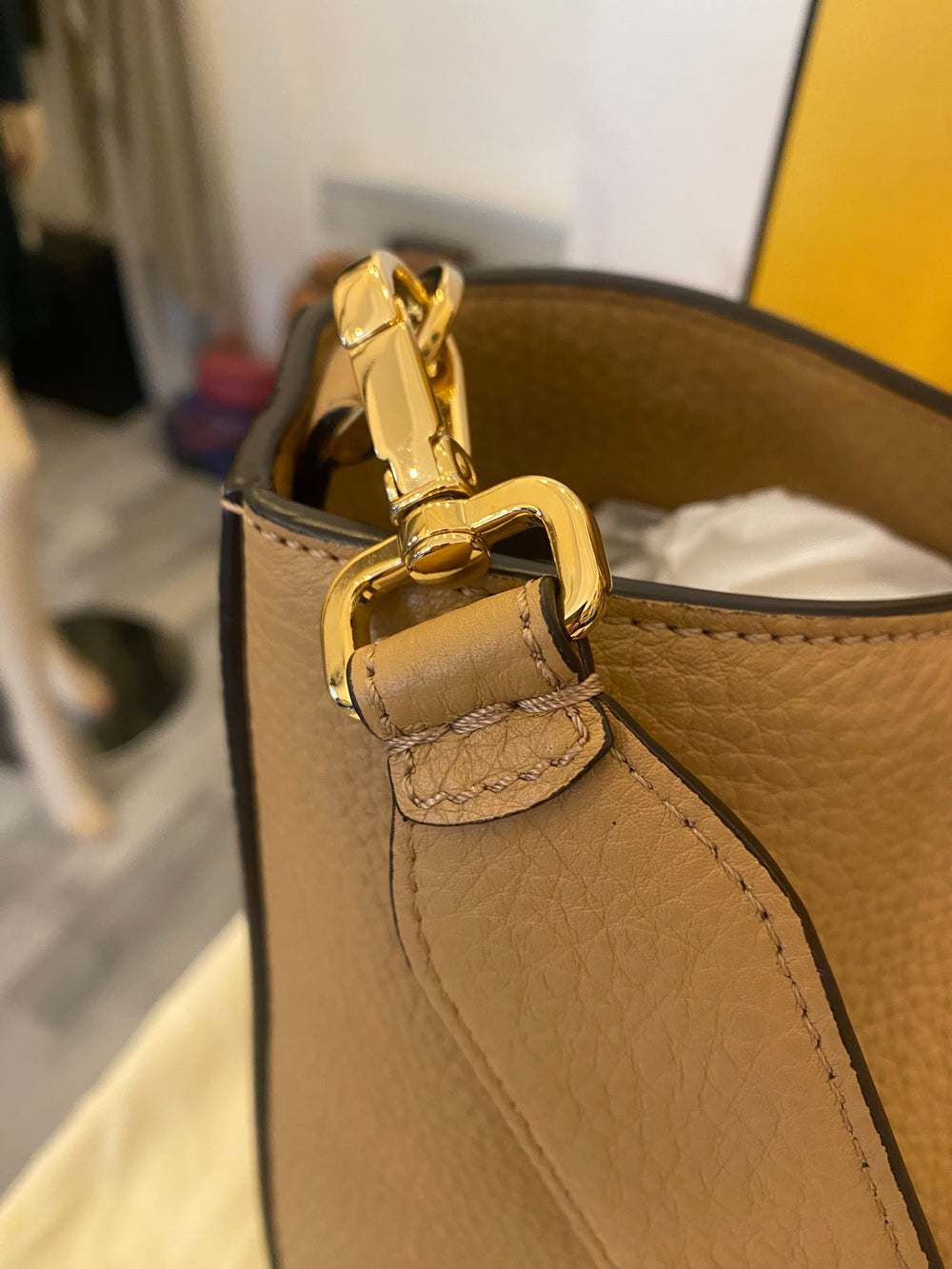 Pre Loved Fendi FF Vitello Glacier Medium Handle Tote - AS NEW