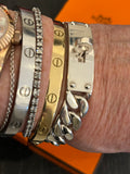 Hermes Kelly Gourmette Silver Bracelet
