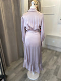 Pre Loved Zimmerman Lilac Silk Wrap midi Dress Size 2 UK12 (excellent)