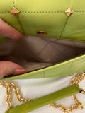 Pre Loved Michael Kors Soho  Studded Handbag in Green Leather (excellent)