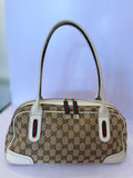 Pre Loved Gucci Vintage Princy Bag in GG Monogram Canvas with Leather Handles