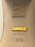 Pre Loved Gucci Sylvie Ivory Leather Block Heels  UK5.5